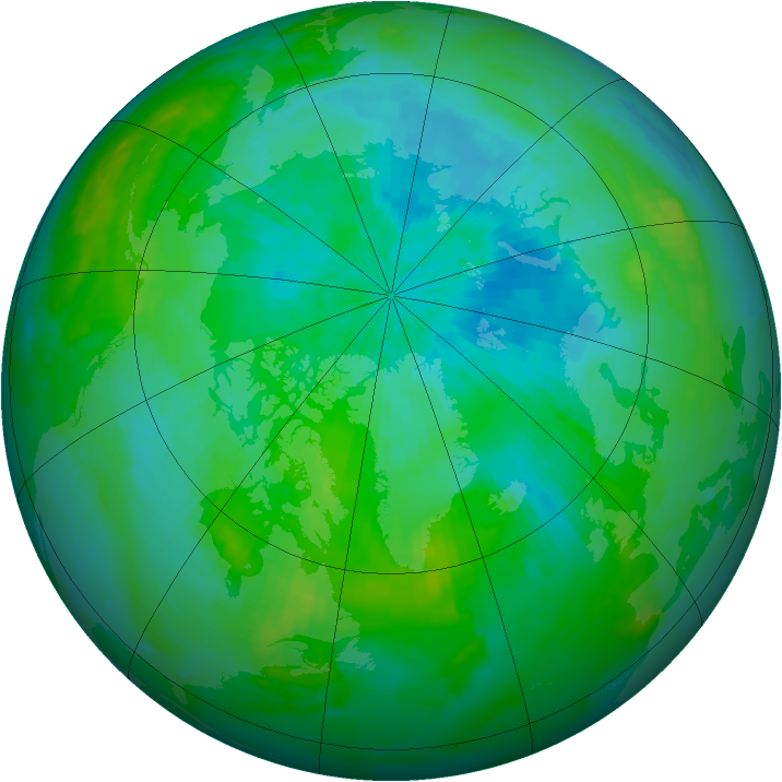 Arctic ozone map for 25 August 2002